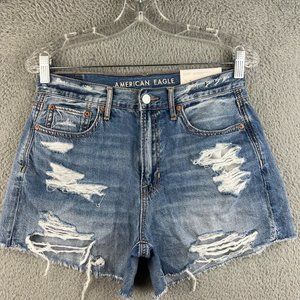 New American Eagle 90s Boyfriend Jean Shorts Womens Size 4